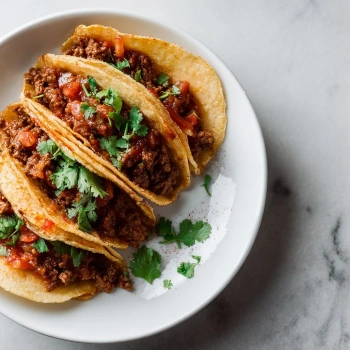 Perfectly cooked Delicious Beef Tacos served and ready to eat - final result