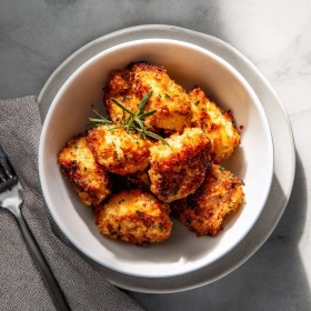 Cooking process for Parmesan Crusted Chicken Bites showing technique and proper timing