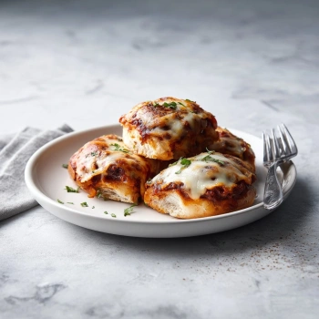 Perfectly cooked Cheesy Pizza Burgers served and ready to eat - final result