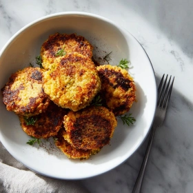 Step-by-step preparation of Savory Cheese Patties showing ingredients and initial cooking steps