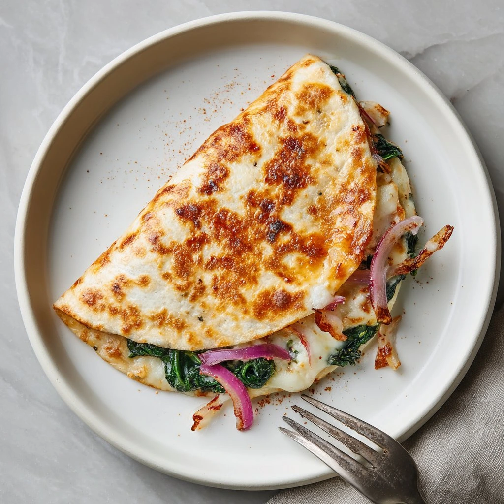 Mediterranean Spinach Quesadillas